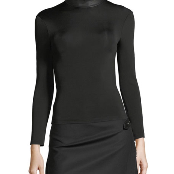 Helmut Lang Bondage Leather Neck Long Sleeve Top Helmut Lang Bondage Leather Neck Long Sleeve Top